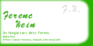 ferenc wein business card